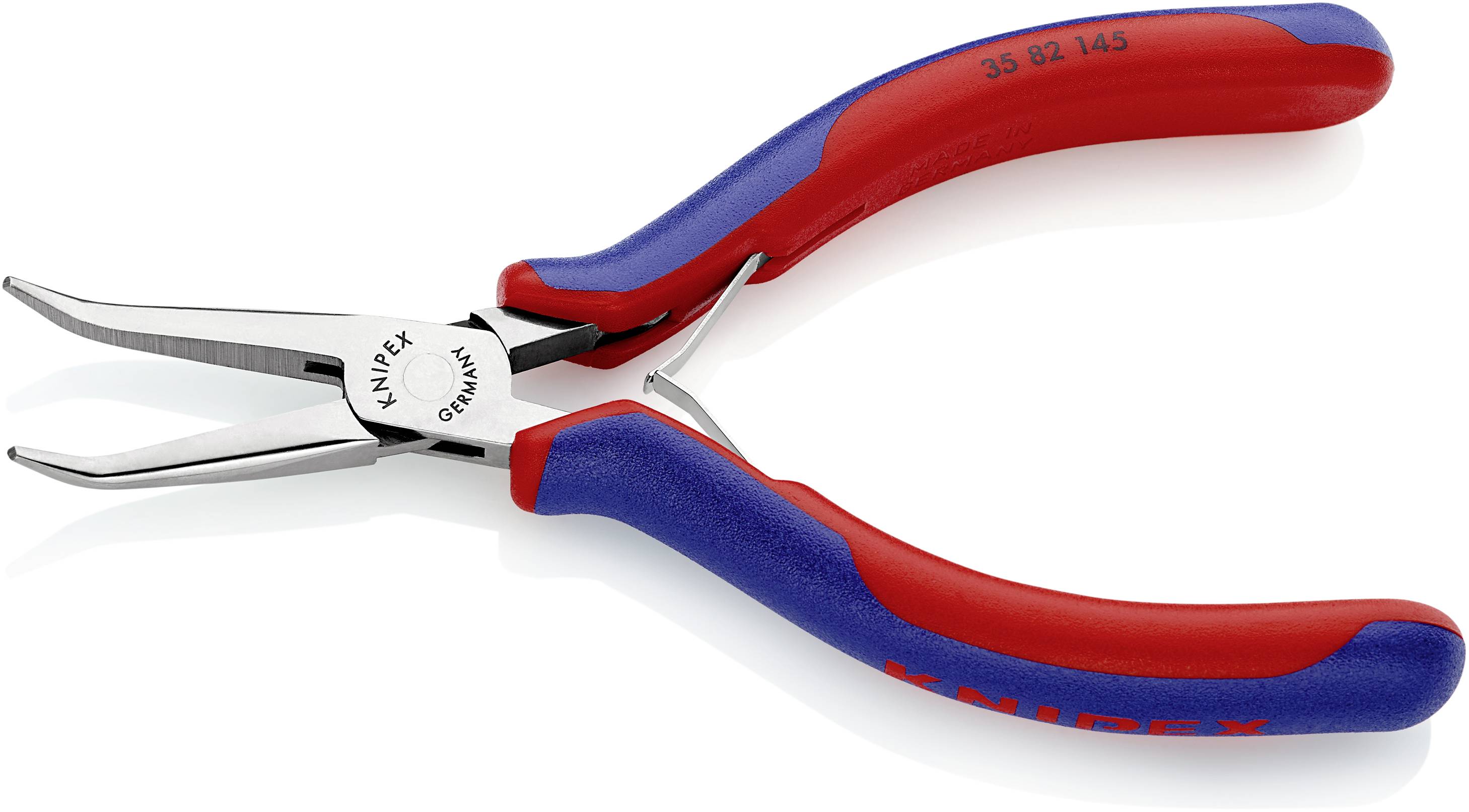 Плоскогубці Knipex 35 82 145 для електроніки та механіки, плоскі круглі щітки, кут 45°, інструментальна сталь, 145 мм