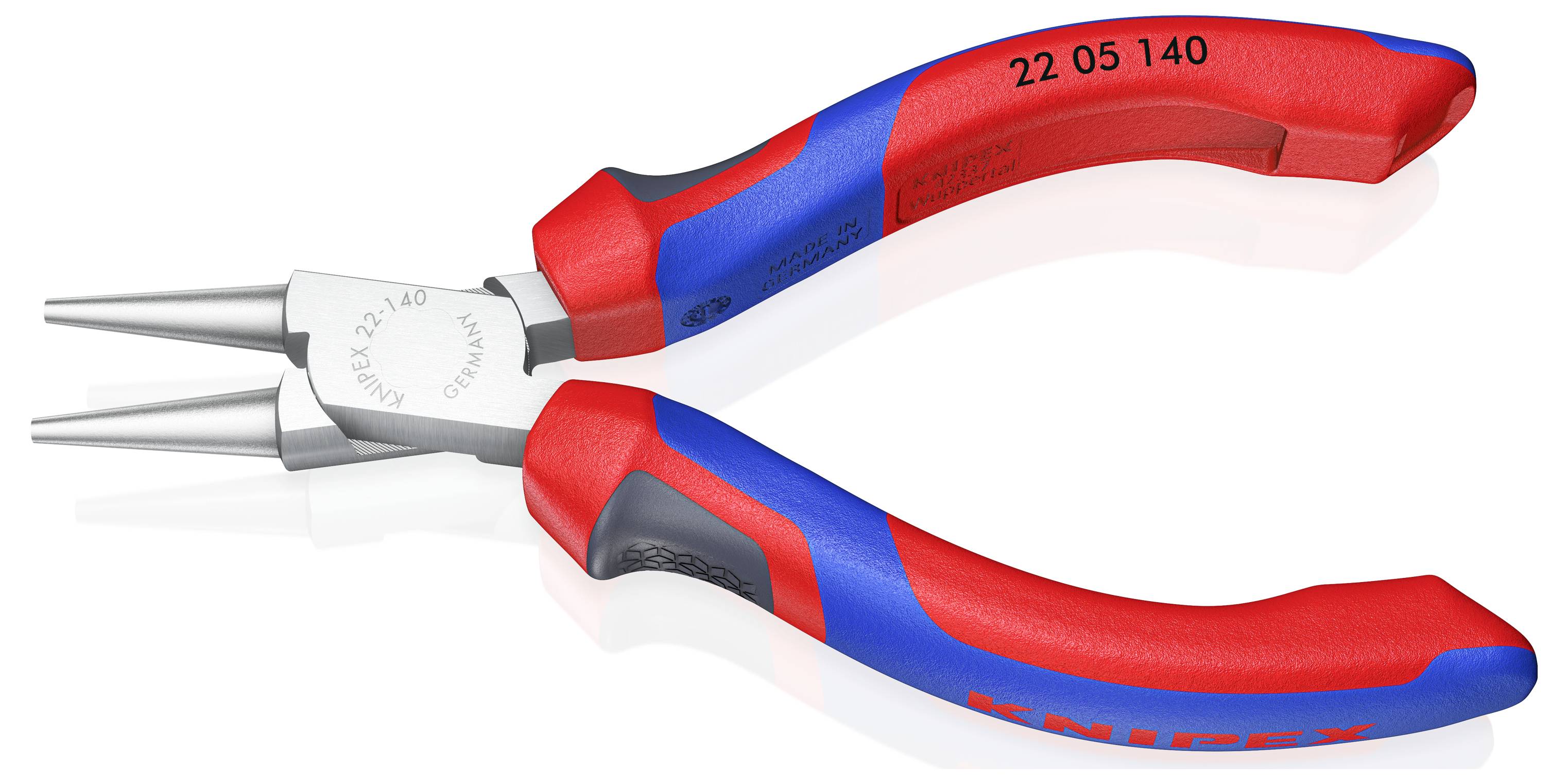 Плоскогубці Knipex 22 05 140 для електроніки та механіки, прямі круглі щітки, хром-ванадієва електротехнічна сталь, 140 мм