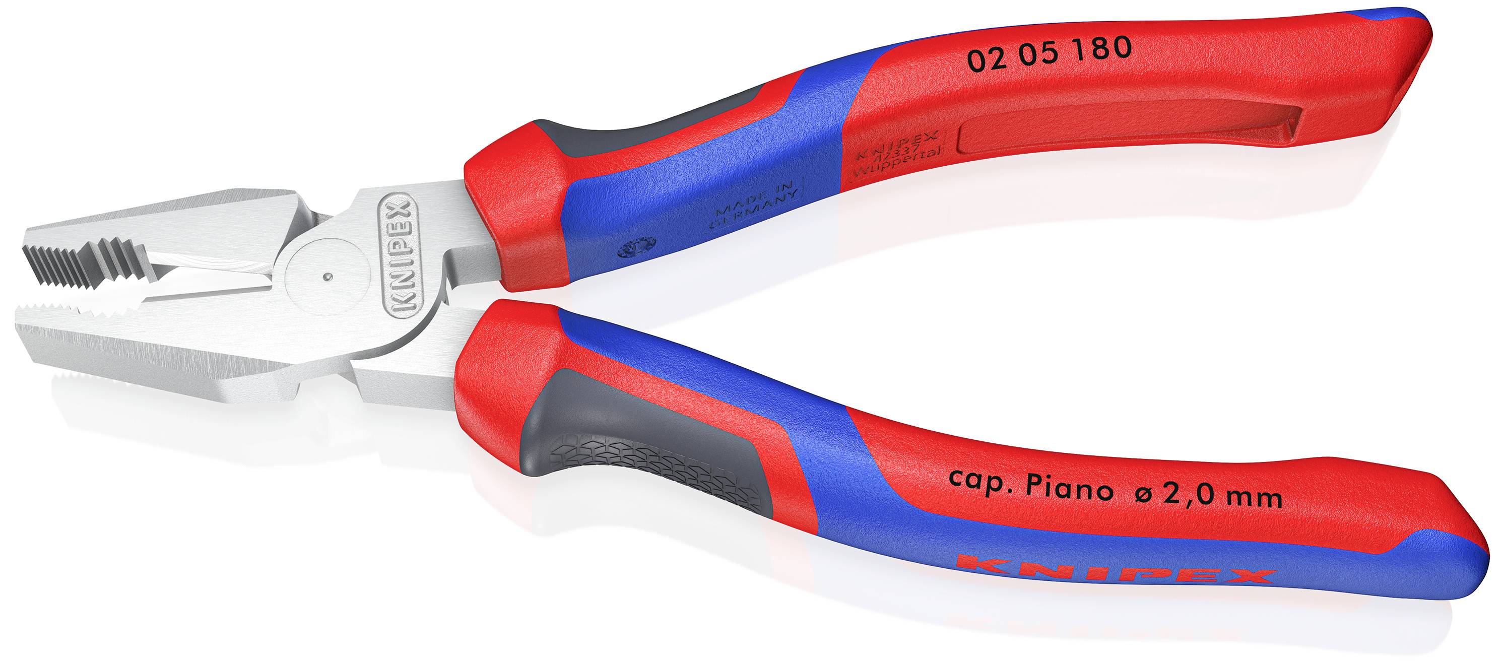 Плоскогубці Knipex 02 05 180 для майстерні 180 мм DIN ISO 5746