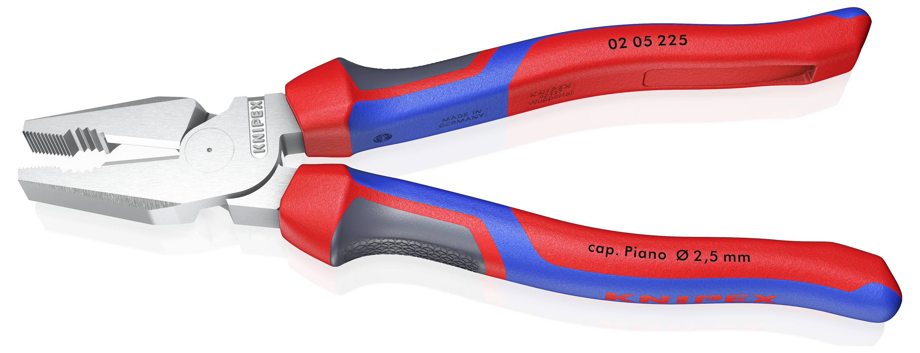 Плоскогубці Knipex 02 05 225 для майстерні 225 мм DIN ISO 5746