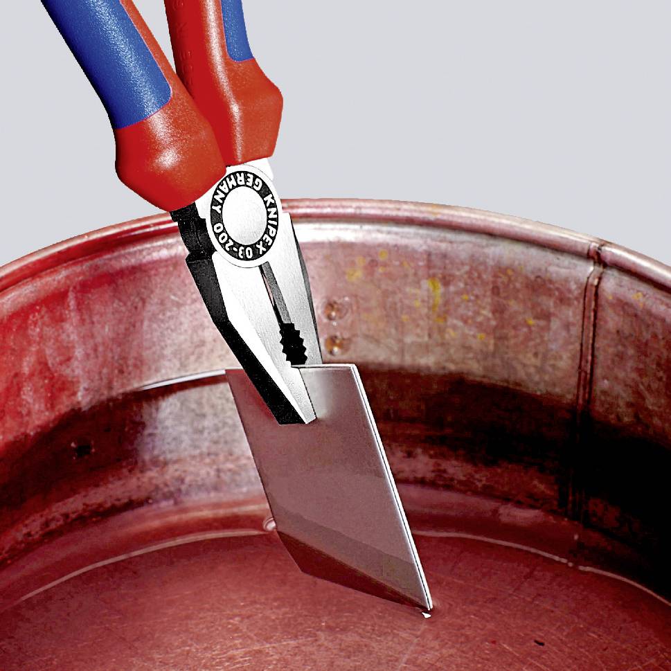 Кліщі комбіновані Knipex Knipex 03 02 200, Prüfzange, 1,6 см, Stahl, Vinyl, Blau, Rot, 200 мм 03 02 200, 200 мм, 60 HRC, для майст