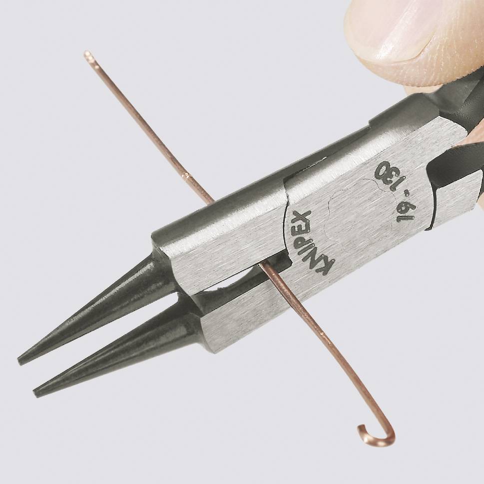 Плоскогубці Knipex 19 01 130 для електроніки та механіки з прямими круглими губками, з ванадієвої електротехнічної сталі, 130 мм