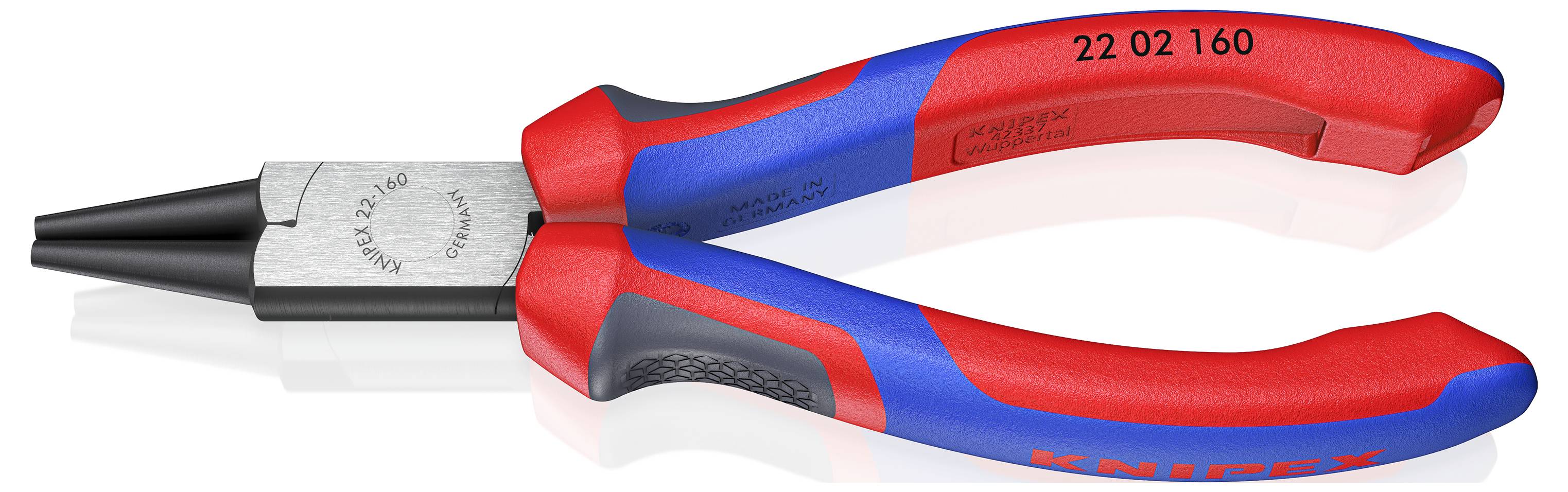 Плоскогубці Knipex 22 02 160 для майстерні з прямими круглими губками, хром-ванадієва електротехнічна сталь, 160 мм