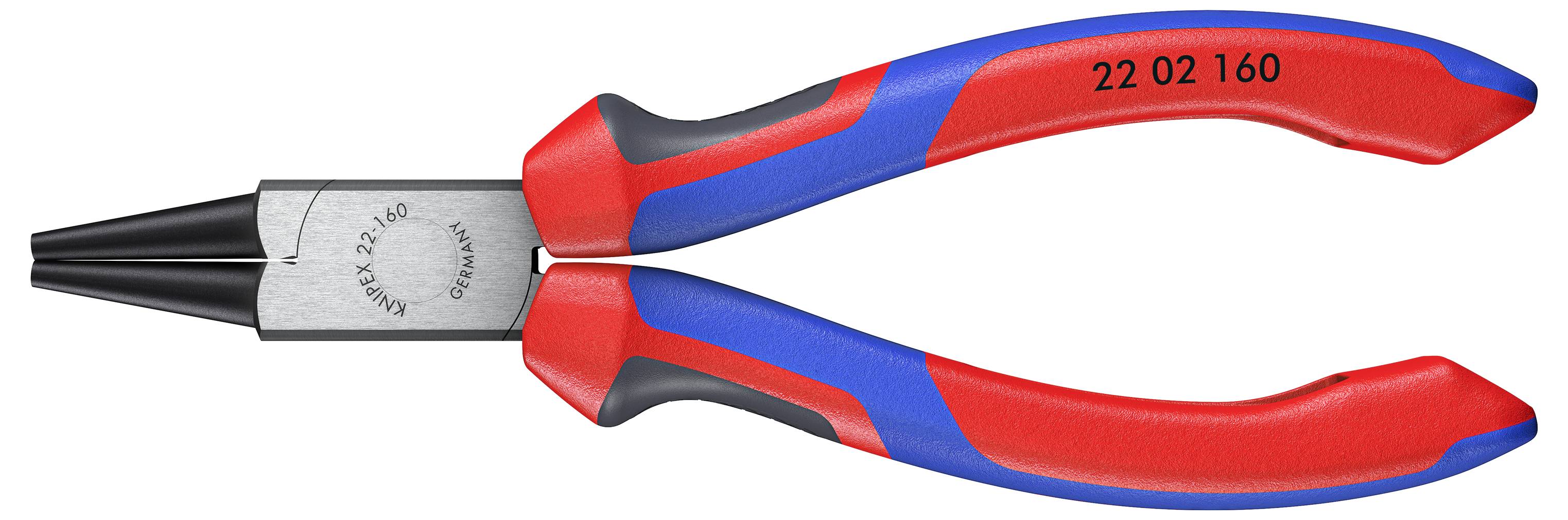 Плоскогубці Knipex 22 02 160 для майстерні з прямими круглими губками, хром-ванадієва електротехнічна сталь, 160 мм