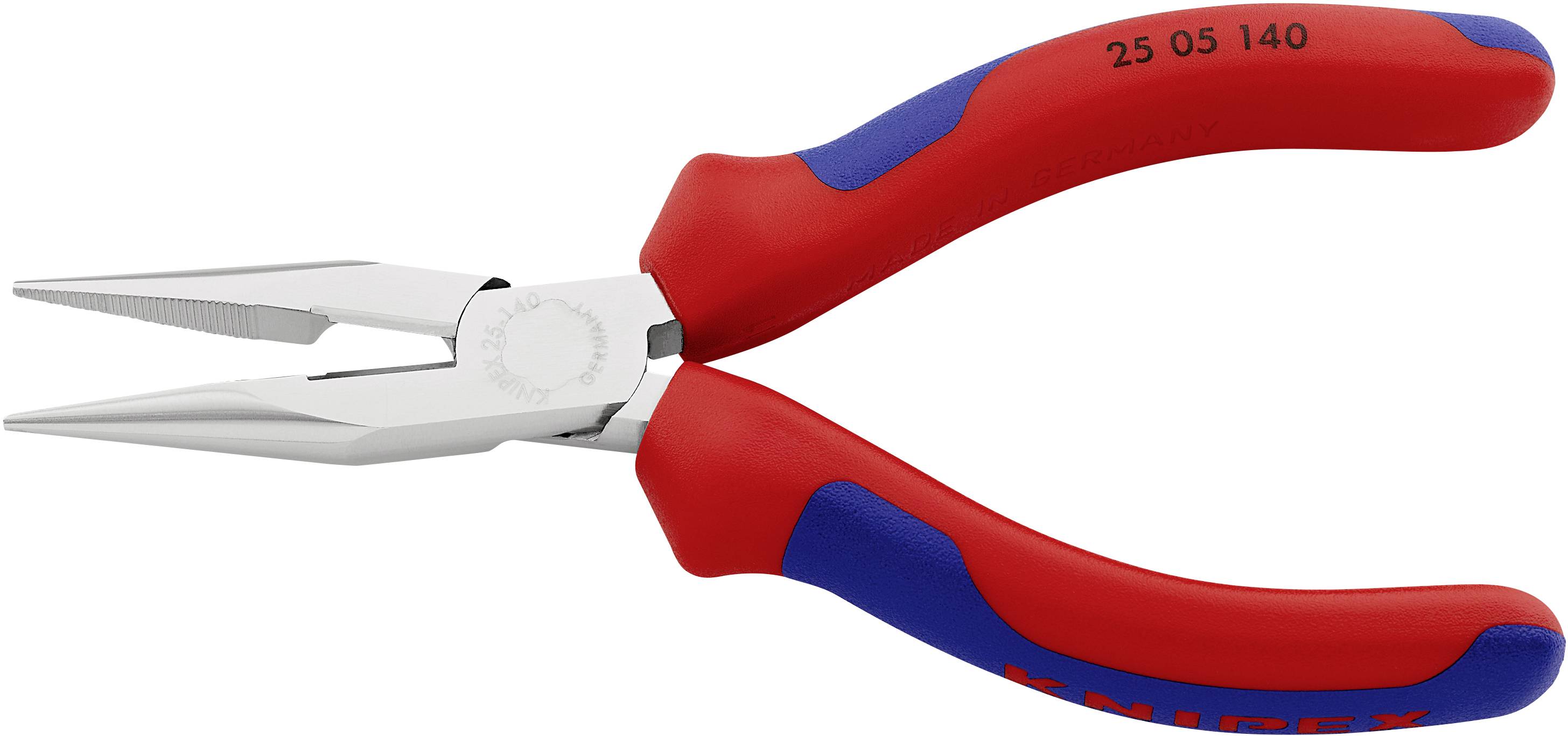 Плоскі, круглі, прямі плоскогубці Knipex 25 05 140 для електроніки та механіки, ванадієва електротехнічна сталь, 140 мм