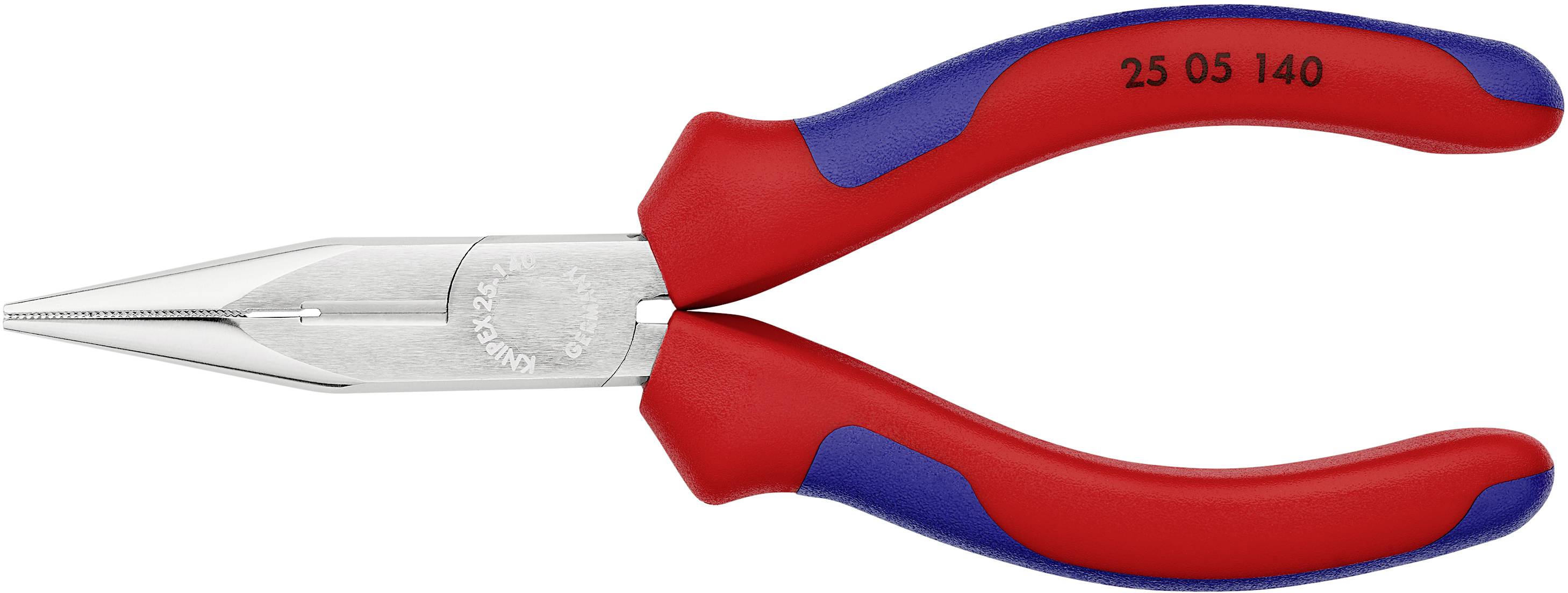 Плоскі, круглі, прямі плоскогубці Knipex 25 05 140 для електроніки та механіки, ванадієва електротехнічна сталь, 140 мм