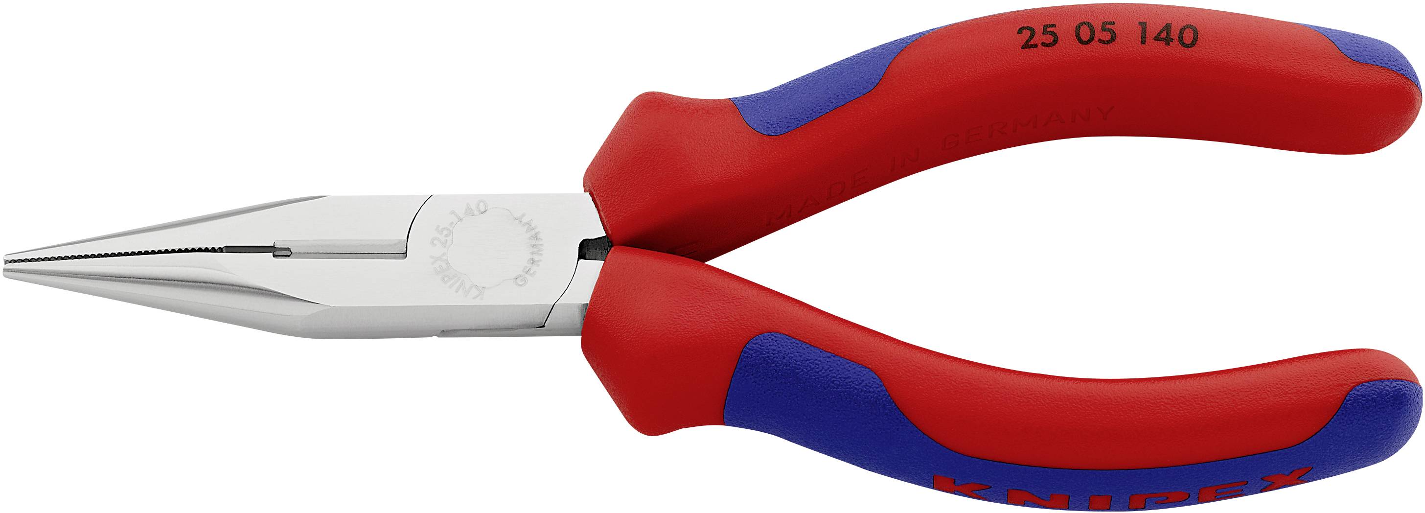 Плоскі, круглі, прямі плоскогубці Knipex 25 05 140 для електроніки та механіки, ванадієва електротехнічна сталь, 140 мм