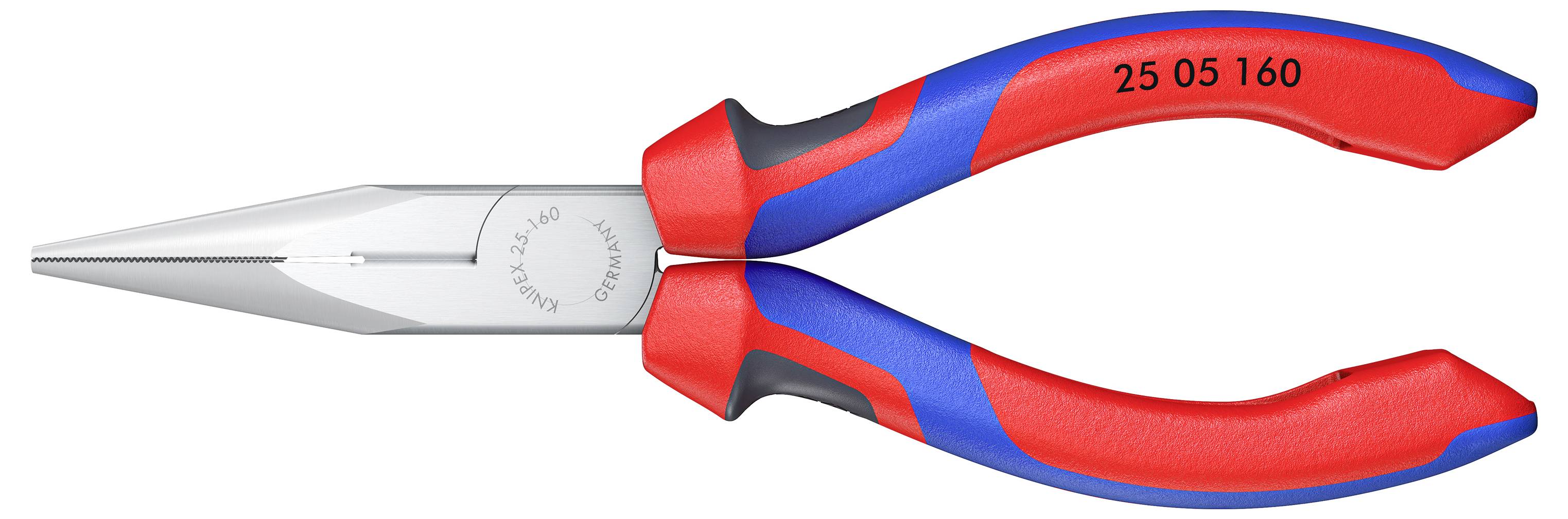 Knipex 25 05 160 для електроніки та механіки Плоскогубці круглі прямі, ванадієва електротехнічна сталь, 160 мм