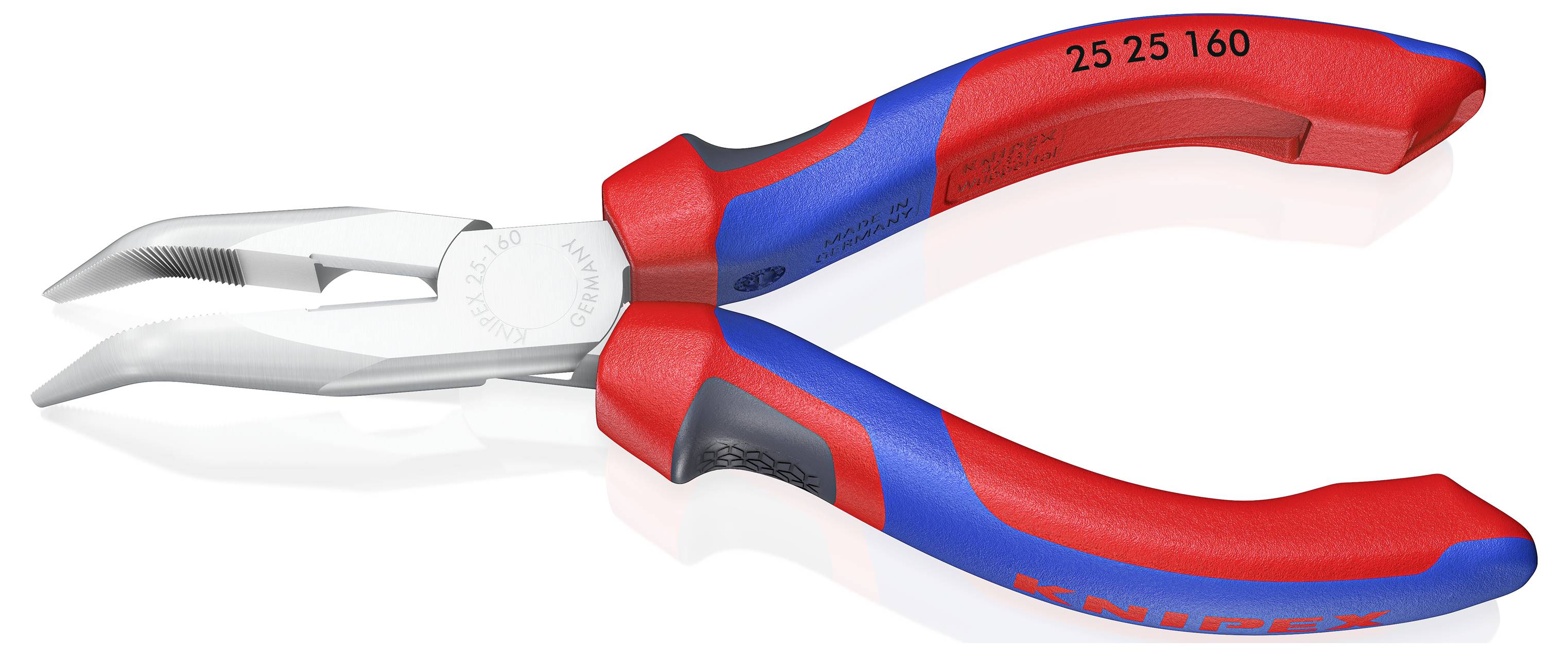 Плоскогубці Knipex 25 25 160 для електроніки та механіки, плоскі круглі щітки, кут 40°, хром-ванадієва сталь, 160 мм