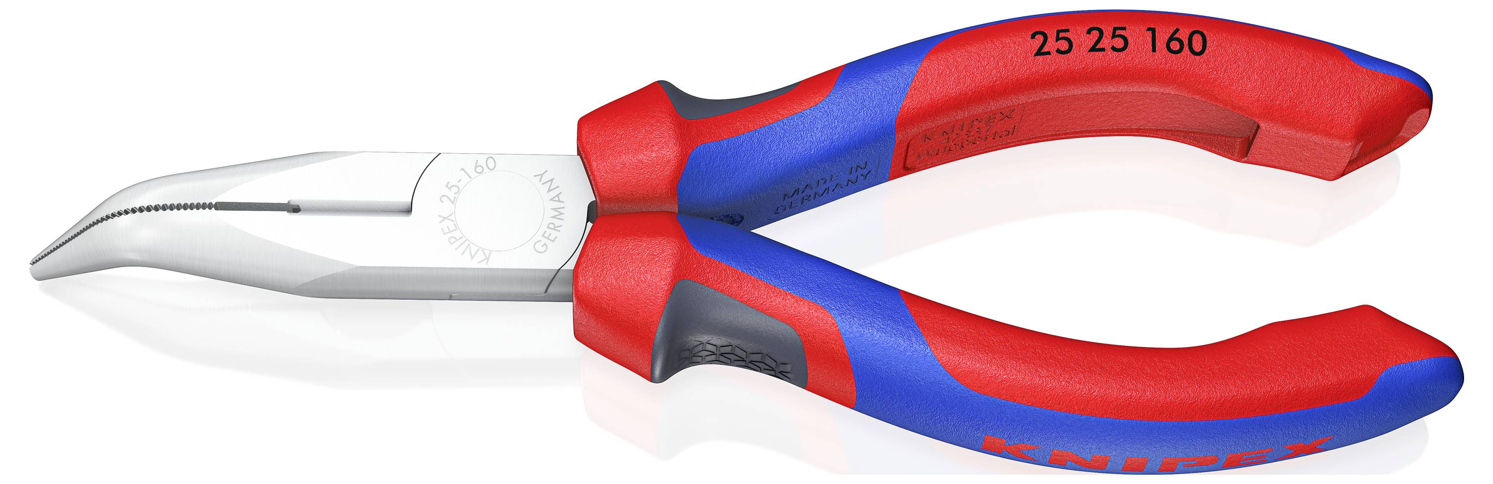 Плоскогубці Knipex 25 25 160 для електроніки та механіки, плоскі круглі щітки, кут 40°, хром-ванадієва сталь, 160 мм