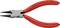 Czerwone szczypce Knipex o spiczastych końcówkach z rękojeściami z chromowo-wanadowego stopu, numer modelu 37 41 125.