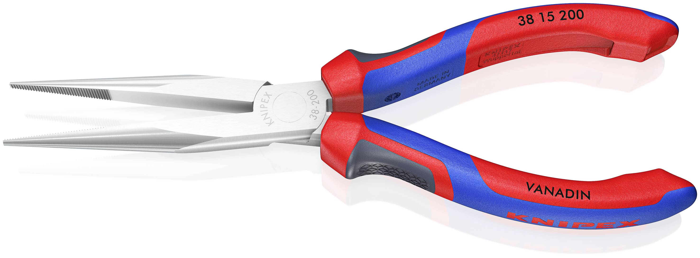 Knipex 38 15 200 dla elektroników i mechaników Szczypce płaskie, okrągłe proste stal elektrotechniczna wanadowa 200 mm