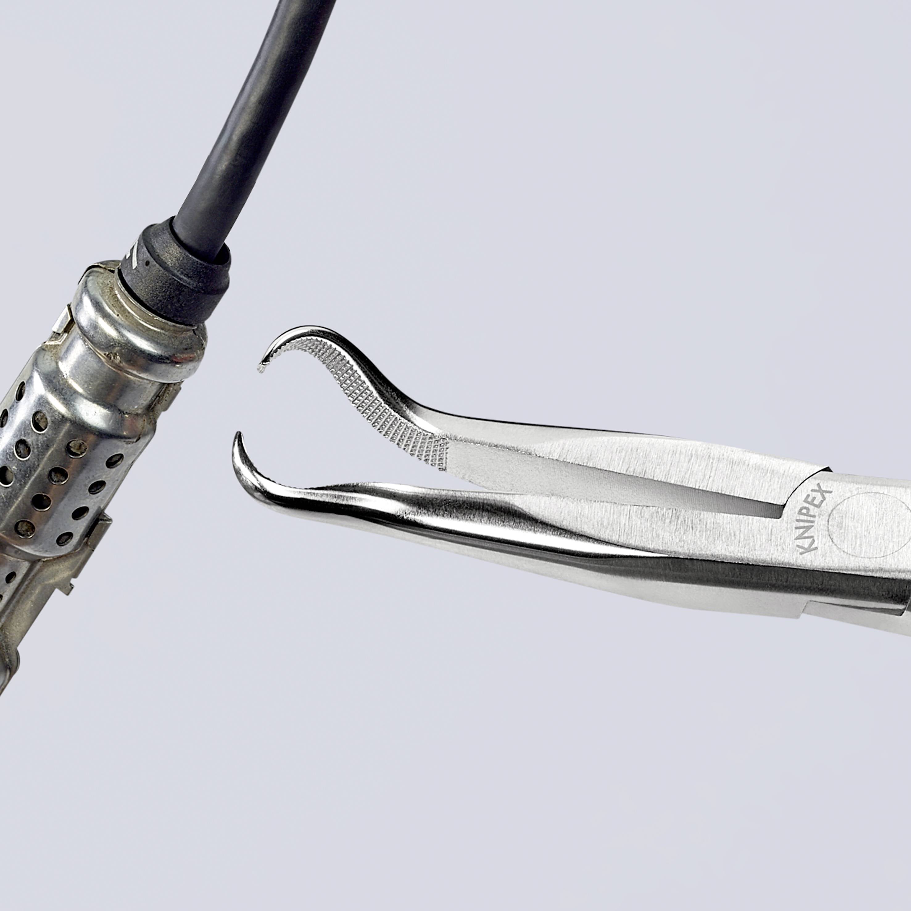 Плоскогубці Knipex 38 95 200 для електроніки та механіки, плоскі круглі щітки, кут 45°, ванадієва електротехнічна сталь, 200 мм