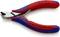 Szczypce marki Knipex w kolorach czerwonym i niebieskim, odpowiednie do cięcia przewodów miedzianych o średnicy do 1,5 mm.