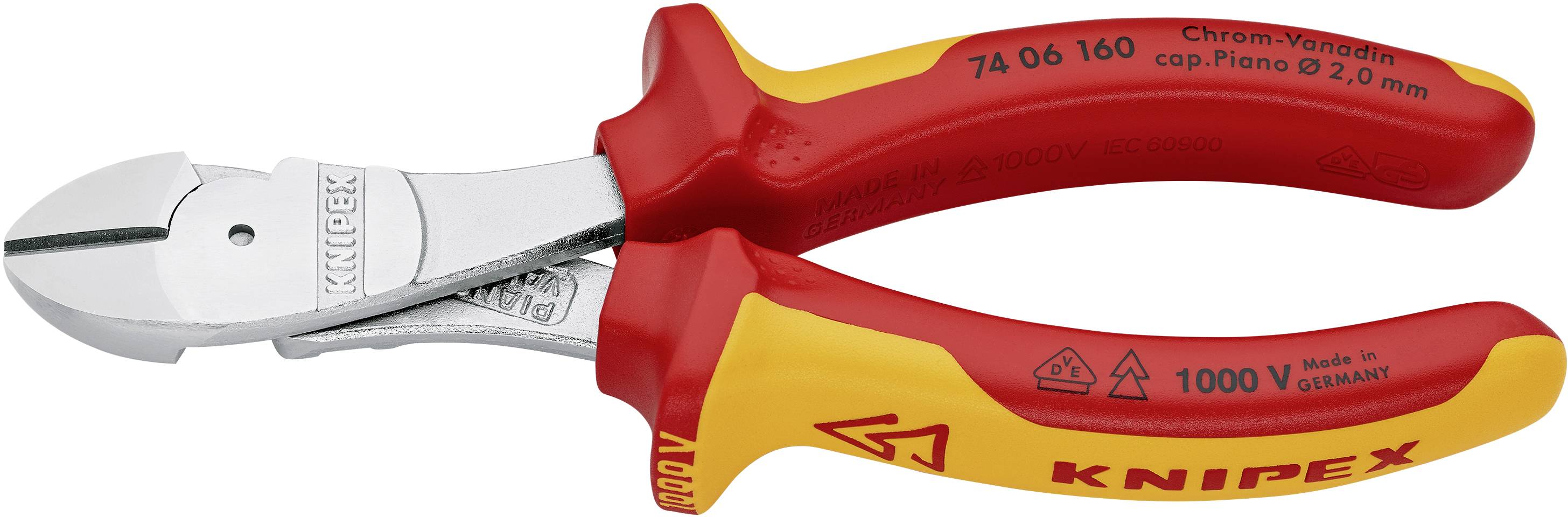 Бокорізи Knipex 74 06 160, потужні, 74 06 160, 160 мм, 64 HRC, VDE