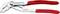 Szczypce do rur Knipex w kolorze czerwonym, model 87 03 180, z napisem 'samozaciskowe/self-locking' na uchwycie.