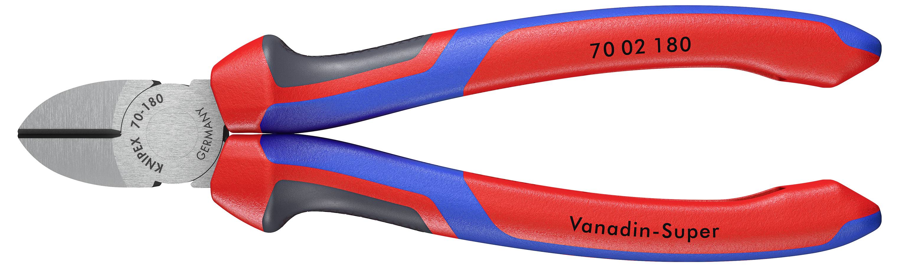 Бокогубці Knipex Seitenschneider 180mm poliert with PVC-Handschutz Knipex 70 02 180, 180 mm, 62 HRC, для майстерні