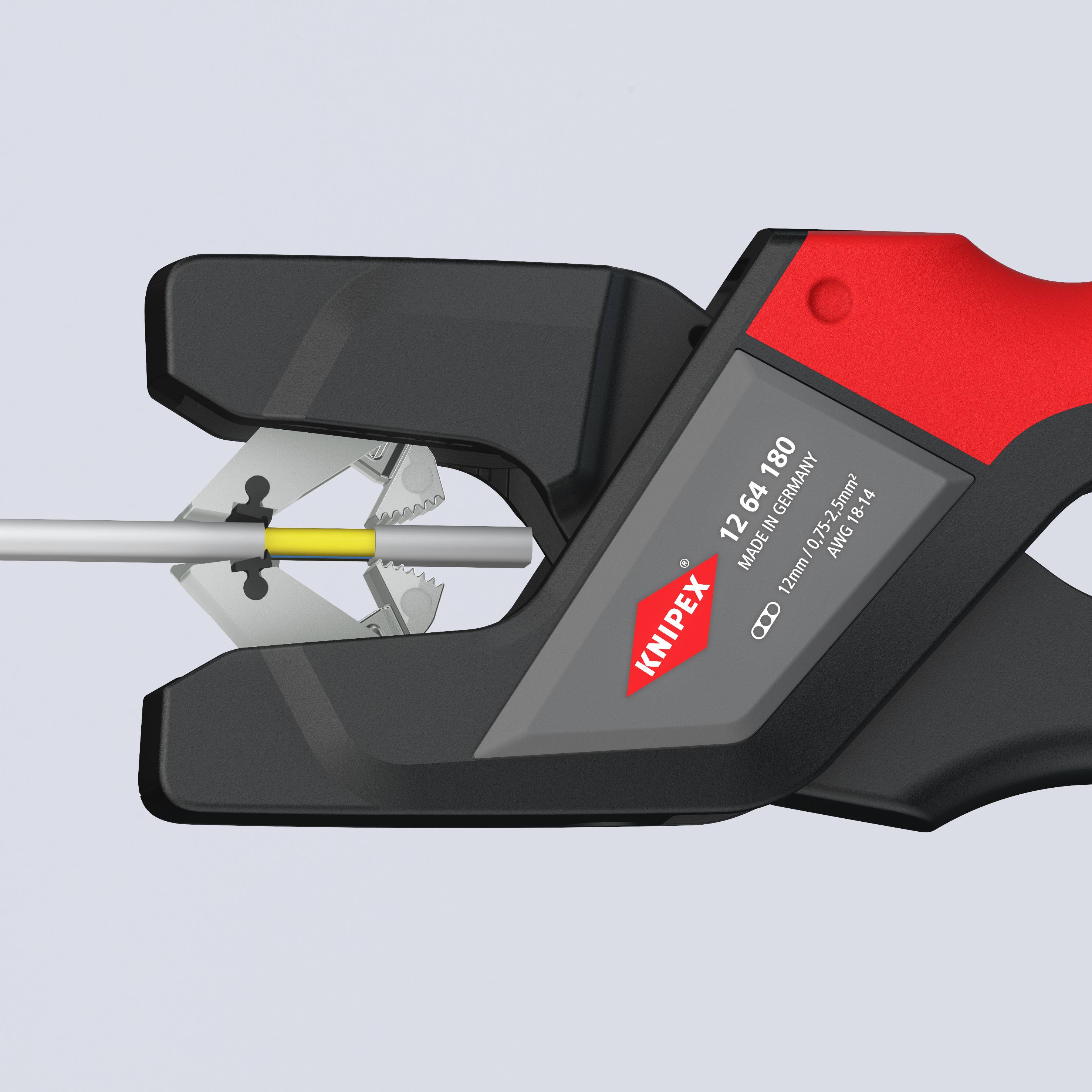 Nożyce do cięcia kabli Knipex 12 64 180 z izolowanym uchwytem, przecinające kable.