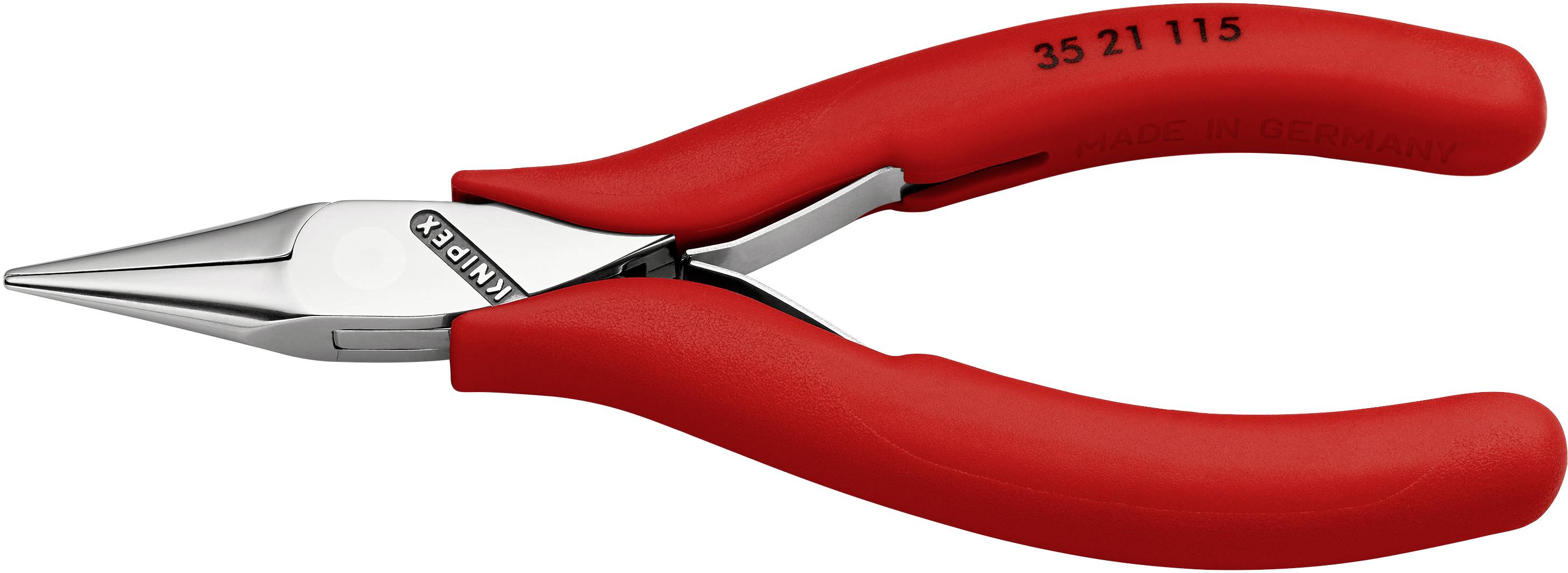 Плоскі, круглі, прямі плоскогубці Knipex 35 21 115 для електроніки та механіки, інструментальна сталь 115 мм