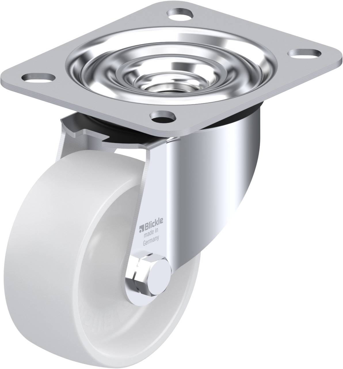 Ролики, що накручуються, поліамідні, ручка зі сталевого листа, 75 мм