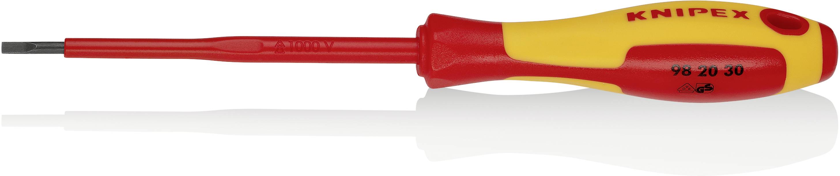 Wkrętak płaski Knipex VDE 98 20 30 Szerokość klingi: 3 mm Długość końcówki: 100 mm