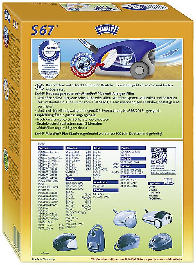 Мішки для пилососа Swirl S67
