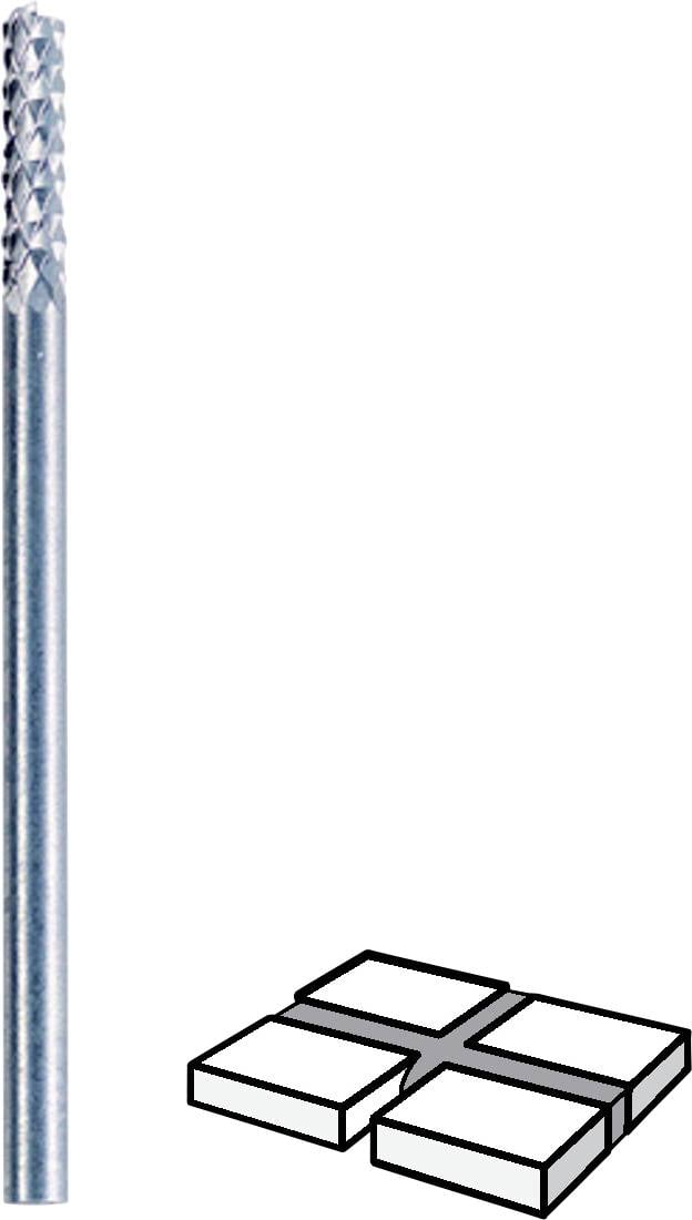 Cylindryczny głowica szlifierska obok grafiki symbolizującej jej zastosowanie na płytkach.