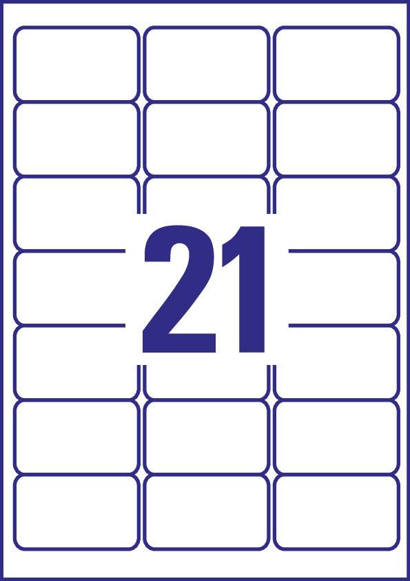 Адресна етикетка Avery-Zweckform L7560-25 63,5 x 38,1 мм Поліестерова плівка прозора 525 шт. Міцний струменевий принтер, Лазерний 