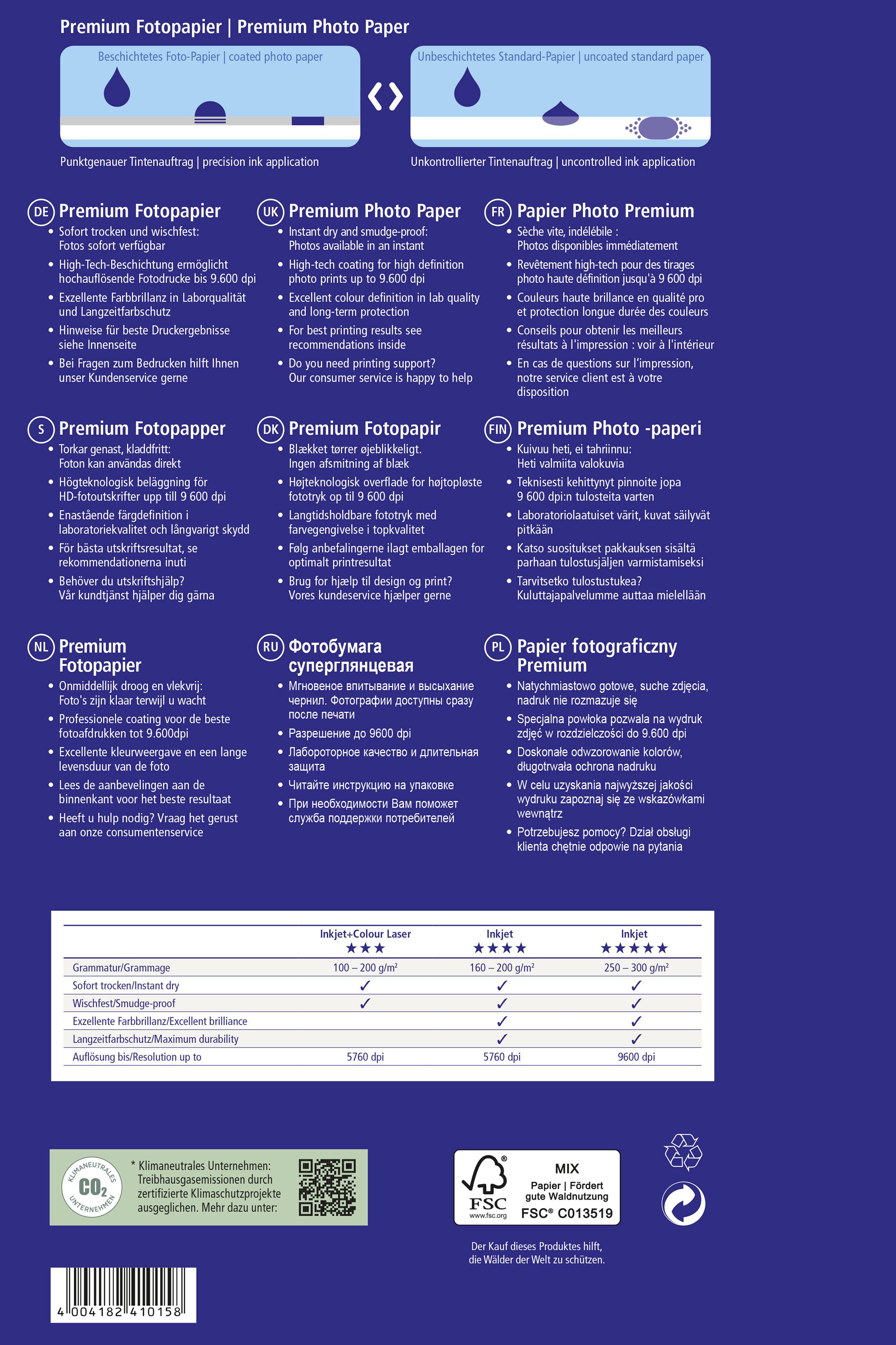 Фотопапір преміум-класу Avery-Zweckform для струменевого друку 2556-20 Фотопапір DIN A4 250 г/м² 20 аркушів, глянцевий