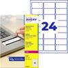 Avery-Zweckform L6146-20 Etykiety bezpieczeństwa 63.5 x 33.9 mm Folia poliestrowa biały 480 szt. Trwały Drukarka Laserowa