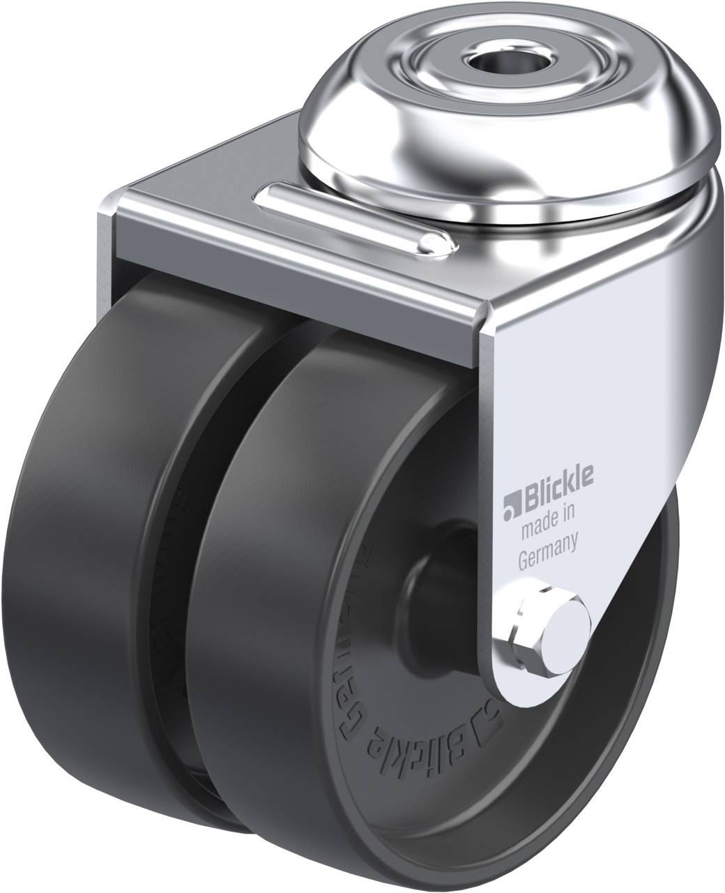 Подвійне колесо, Blickle LMDA-POA 75G, кулькові підшипники, поліамід, діаметр 75 мм