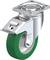 Metalowa rolka przemysłowa z zielonym kołem, odpowiednia do różnych zastosowań.