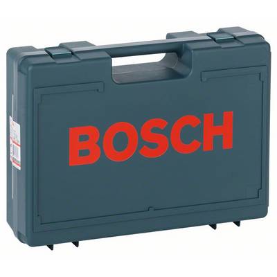 Czarny plastikowy kufer z czerwonym napisem 'BOSCH', marka narzędzi.