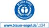 Logo Błękitnego Anioła z tekstem 'Znak ekologiczny'. Adres strony internetowej 'www.blauer-engel.de/uz34'. Symbolizuje przyjazność środowisku.
