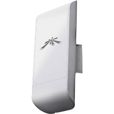 Biała antena zamontowana pionowo z charakterystycznym logo, używana do komunikacji bezprzewodowej.