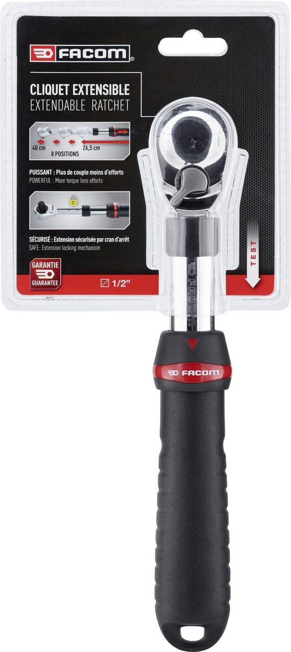 Grzechotka zapadkowa teleskopowa Facom  SXL.161PB