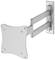 Uchwyt ścienny do telewizora, regulowany, srebrny, z ramieniem przegubowym do dostosowania kąta nachylenia ekranu.