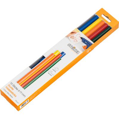 Zestaw kolorowych kleików 'Bunte Klebesticks' zawierający 10 kolorowych kredek klejących, idealnych do kreatywnych prac plastycznych.