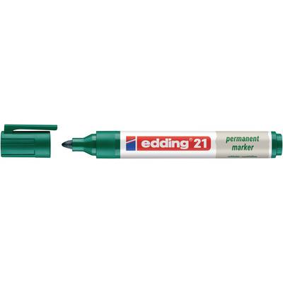 Marker permanentny Teal Edding 21 z otwartą czapeczką pokazaną obok końcówki pióra.