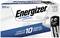Opakowanie baterii Energizer Ultimate Lithium 9V, obiecujące 10-letnią trwałość, z wesołą maskotką po prawej stronie.