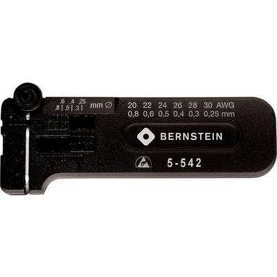 Narzędzie do pomiaru średnicy drutu, oznaczone skalą od 0,25 mm do 6 mm oraz numerami AWG. Nazwa marki 'BERNSTEIN'.
