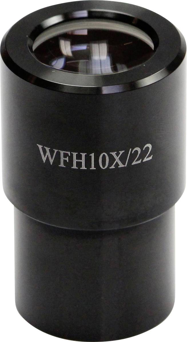 Czarne mikroskopowe okular z napisem 'WFH10X/22', oferujące powiększenie dziesięciokrotne.