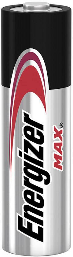 Bateria AA marki Energizer z srebrną obudową i czerwonym logo.