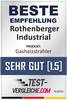Wyróżnienie 'TEST-VERGLEICHE.COM' dla nagrzewnicy gazowej Rothenberger Industrial z oceną 'BARDZO DOBRY' [1.5] w październiku 2024 roku.