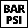 Obraz przedstawia słowo 'BAR' umieszczone nad słowem 'PSI' czarnymi literami na białym tle.