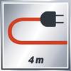 Wyświetlany jest czerwony kabel elektryczny z wtyczką o długości 4 metrów.