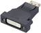 Czarny adapter z gniazdem DVI po jednej stronie i wtyczką DisplayPort po drugiej stronie.