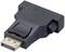 Czarny adapter DVI do HDMI, który przesyła cyfrowe sygnały wideo i audio między urządzeniami z interfejsami DVI i HDMI.