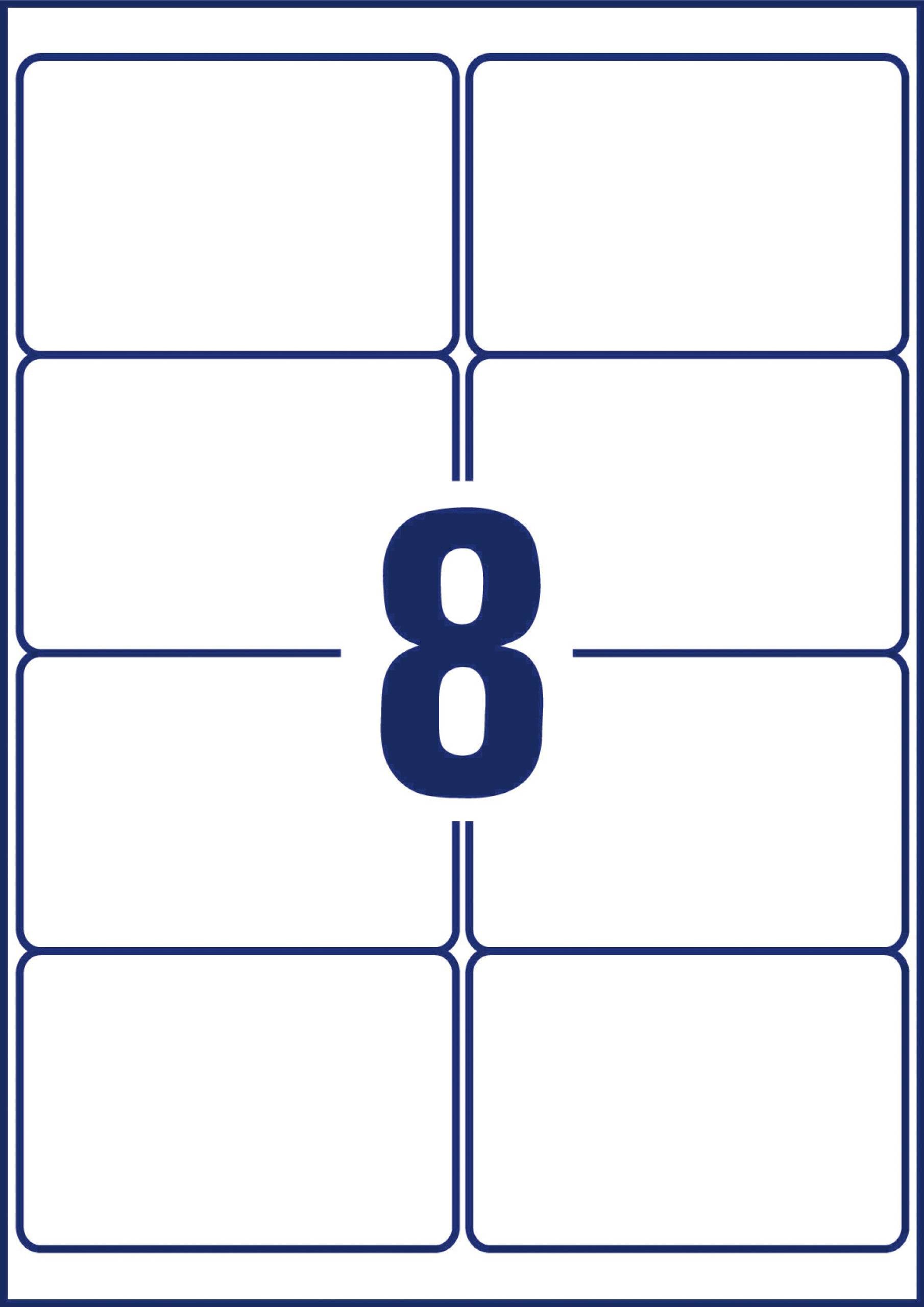 Karta z dużą cyfrą '8' pośrodku, otoczona niebieską ramką i ośmioma pustymi, prostokątnymi polami.
