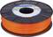 Szpula z pomarańczowym filamentem do drukarki 3D, z etykietą producenta, nadająca się do projektów druku 3D.